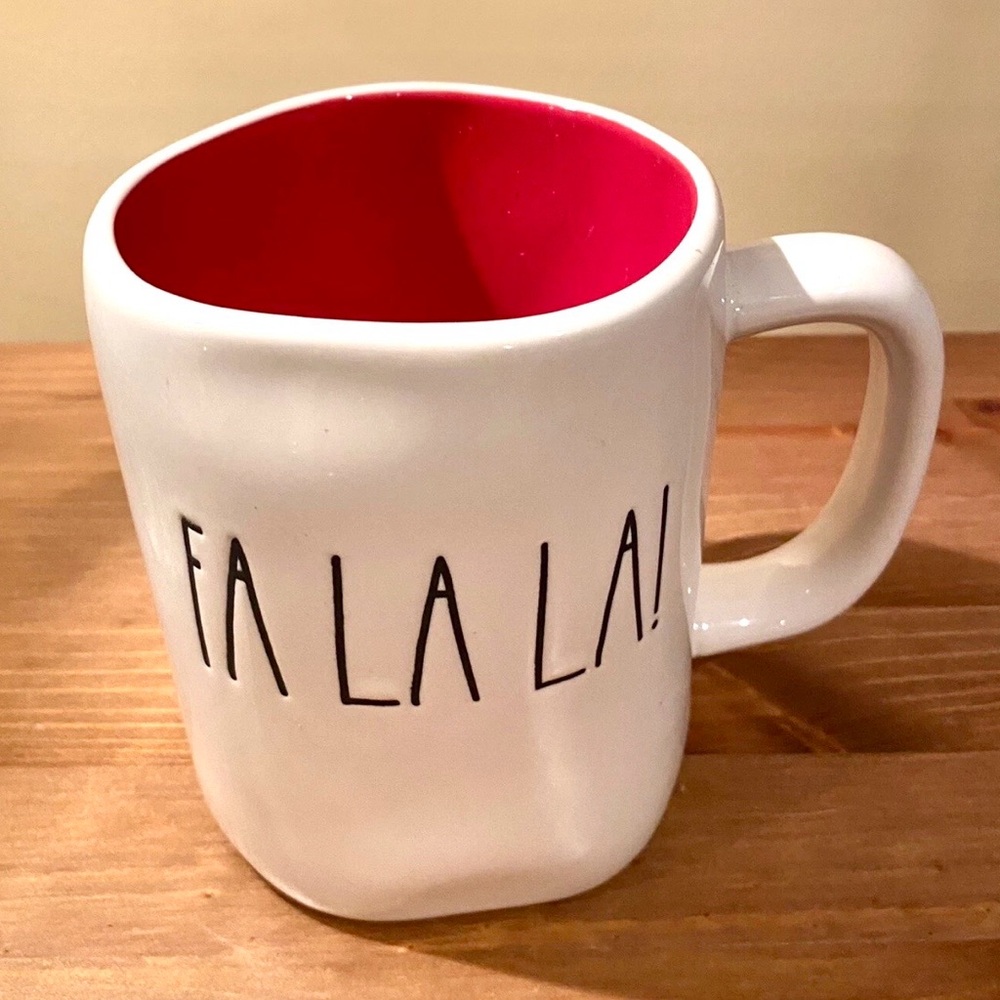 Rae Dunn Mug Christmas Fa La La Red White New